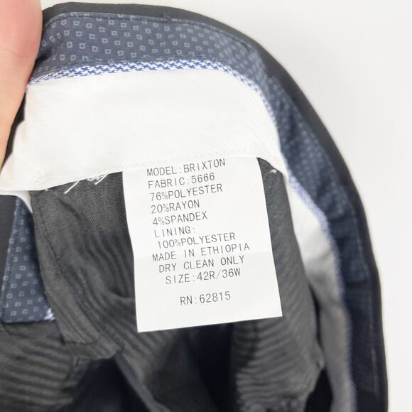 The Saville Row Co. Mens Brixton Dress Pants Sz 42R x 32 Black NWT - Picture 10 of 12